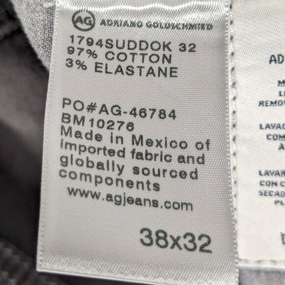 AG Adriano Goldschmied Everett Jeans 38x32 Men Gray Slim Straight Stretch Denim - Picture 5 of 6